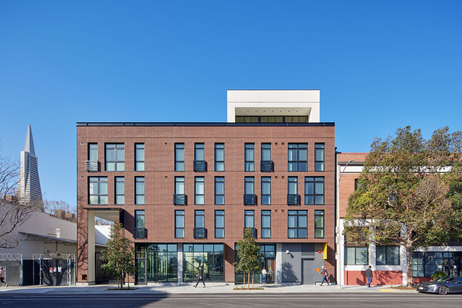 735 Davis provides affordable homes from formerly homeless to middle income seniors on the site of the former Embarcadero Freeway.