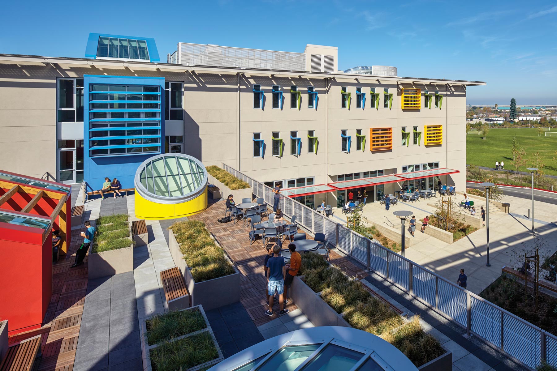 The Nueva School at Bay Meadows is a nationally-recognized sustainable model for innovative educational environments for 21st century learners located in the San Francisco Bay Area; the campus is certified LEED Gold.