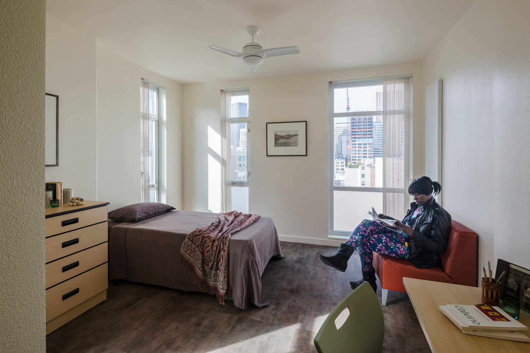Rene Cazenave Apartments in San Francisco is a model of sustainability for affordable housing, providing permanent residences for formerly homeless individuals in the Transbay Redevelopment Area.