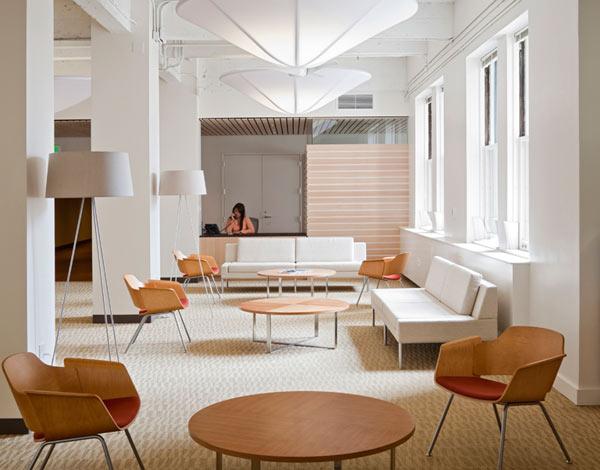 The highly sustainable, LEED Platinum-rated ClimateWorks Foundation office space weaves together advanced energy-efficiency and carbon reduction within inviting spaces that connect staff and visitors to each other and the natural world.
